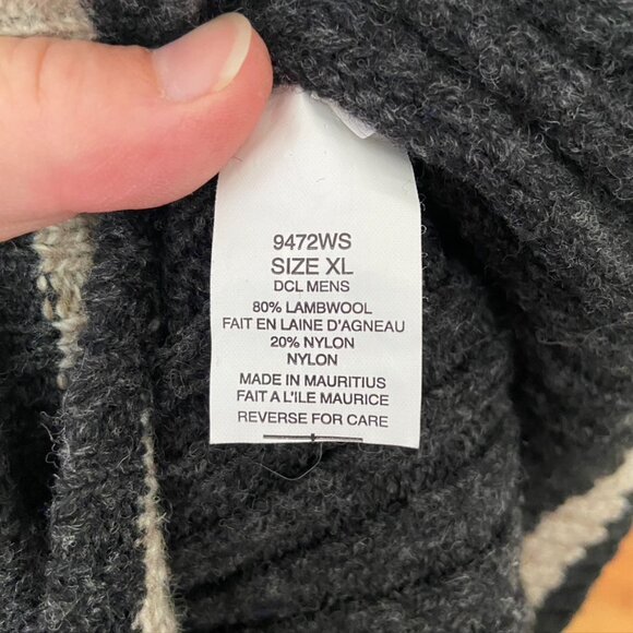 Woolrich Chunky Knit Sweater Men's XL Lambswool Full Zip Charcoal Gray Winter - Picture 11 of 12